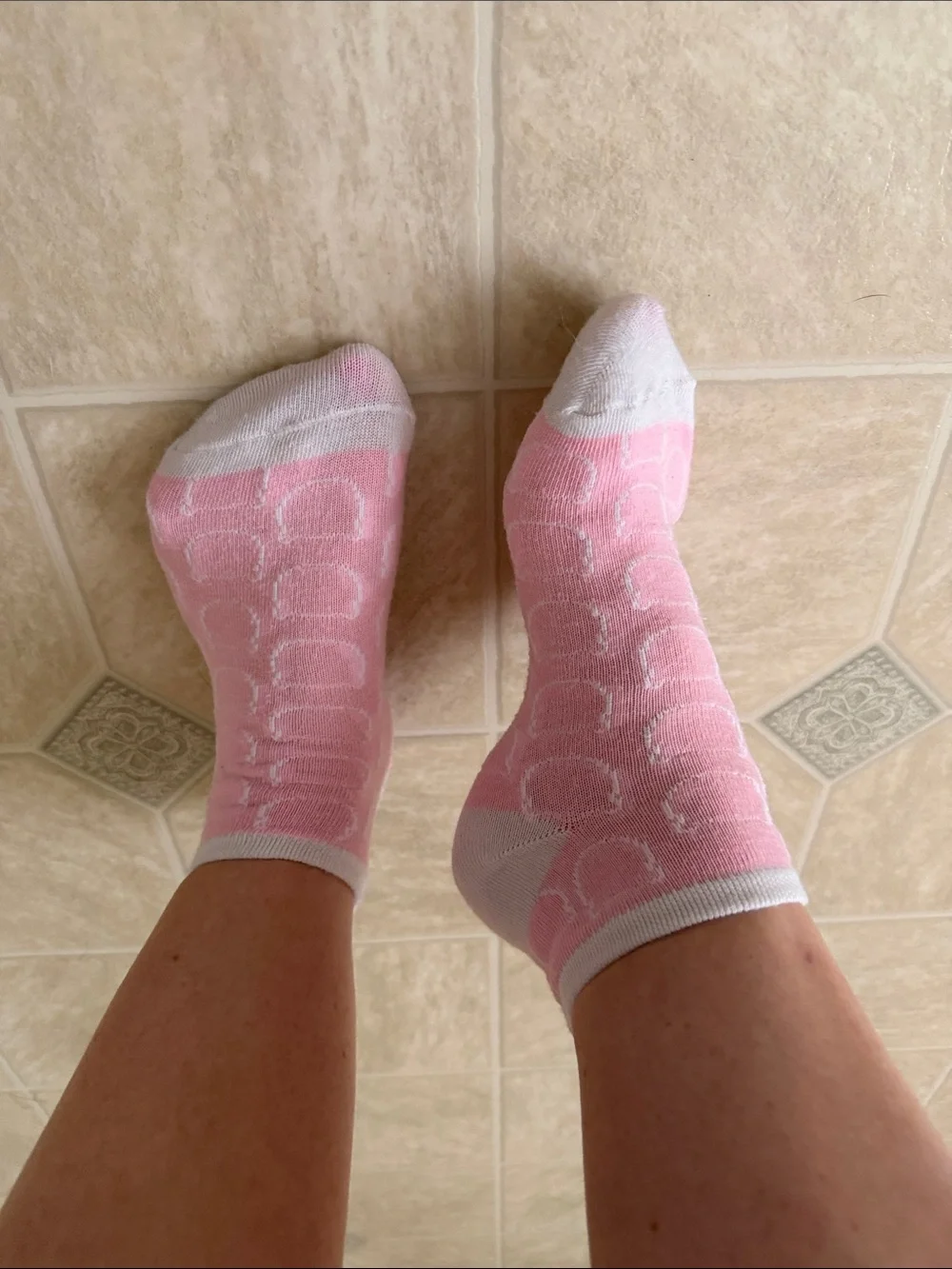 Pink/White Ankle Socks